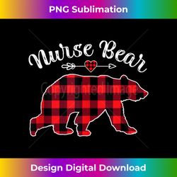 red plaid christmas costume nurse bear ugly holiday tank - classic sublimation png file - striking & memorable impressions