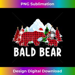 Bald Bear Christmas Tree Family Matching Xmas Pajama Tank - Contemporary PNG Sublimation Design - Crafted for Sublimation Excellence