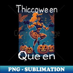 Thiccoween Queen - Halloween Fitness Muscular Woman Rectangle-Shaped - PNG Transparent Digital Download File for Sublimation - Unleash Your Inner Rebellion