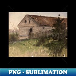 old barn oil on canvas - sublimation-ready png file - revolutionize your designs