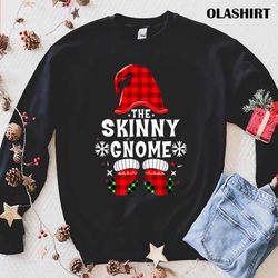 New Skinny Gnome Buffalo Plaid Family Matching Christmas Pajama T-shirt - Olashirt