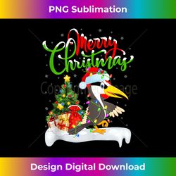 Holiday Xmas Tree Lights Santa Hat Woodpecker Bird Christmas Tank T - Deluxe PNG Sublimation Download - Channel Your Creative Rebel