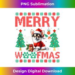Merry Woofmas Chihuahua Dog Santa Hat Ugly Xmas Christmas Tank - Timeless PNG Sublimation Download - Infuse Everyday with a Celebratory Spirit