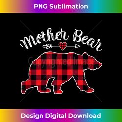 Red Plaid Christmas Costume Mother Bear Ugly Holiday Tank - Futuristic PNG Sublimation File - Tailor-Made for Sublimation Craftsmanship