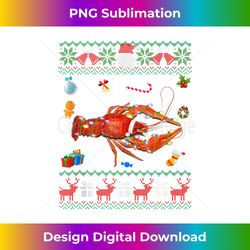 Funny Ugly Xmas Sweater Animals Lights Christmas Lobster Tank T - Crafted Sublimation Digital Download - Pioneer New Aesthetic Frontiers