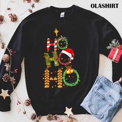 Ho-Ho-Ho Santa Hat Christmas Light Merry Christmas T-shirt - Olashirt