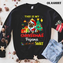 New This Is My Christmas Pajama English Bulldog Dog T-shirt - Olashirt