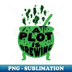 Author Halloween A Plot is Brewing - Creative Sublimation PNG Download - Enhance Your Apparel with Stunning Detail