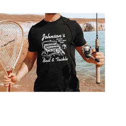 Men's Personalized Fishing T Shirt Bait & Tackle Shirts Custom T Shirt Fisherman Shirts Vintage Tee