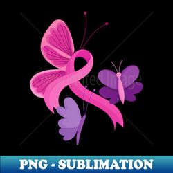 Pink Ribbon Breast Cancer - Instant PNG Sublimation Download - Perfect for Creative Projects