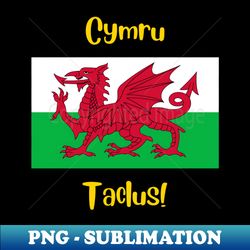 Wales Cymru Welsh country flag with joyful local positive slang words Taclus - Sublimation-Ready PNG File - Unleash Your Inner Rebellion