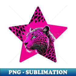 hot pink leopard in star silhouette  graphic illustration - signature sublimation png file - defying the norms