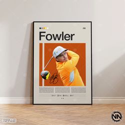 Rickie Fowler Poster, Golf Poster, Motivational Poster, Sports Poster, Modern Sports Art, Golf Gifts, Mid Century Modern