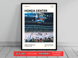 Honda Center Anaheim Ducks Poster NHL Art NHL Arena Poster Oil Painting Modern Art Travel Art