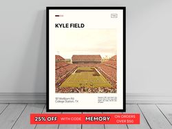 Kyle Field Texas A&M Aggies Poster NCAA Art NCAA Stadium Poster Oil Painting Modern Art Travel Art