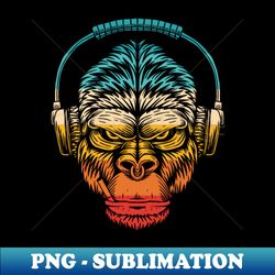 Vintage Headphones Monkey - Unique Sublimation PNG Download - Capture Imagination with Every Detail