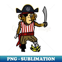 Pirate Chimpanzee Standing on some Bananas - Elegant Sublimation PNG Download - Fashionable and Fearless