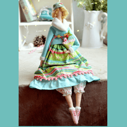 Winter Tilda With Christmas Gift Handmade DollGift to Girlfriend Mom Wife Dolls Are Gift Doll For Home Christmas Decor