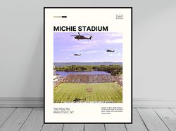 Michie Stadium Army Black Knights Poster NCAA Art NCAA Stadium Poster Oil Painting Modern Art Travel