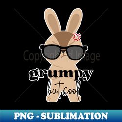 Grumpy but Cool  Cute Bunny with Sunglasses - PNG Transparent Sublimation Design - Unlock Vibrant Sublimation Designs