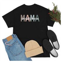 custom mama shirt, mom shirt with names, personalized mama t-shirt, mother's day shirt, mama with children names tee, cu