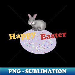 Bunny on Giant Dotty Easter Egg Happy Easter - Modern Sublimation PNG File - Boost Your Success with this Inspirational PNG Download