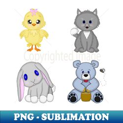 cute baby animals - png sublimation digital download - add a festive touch to every day
