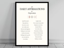 Affirmation Wall Art for Depression  Self Love Positive Affirmations  Words of Affirmation Poster  Daily Affirmations Pr
