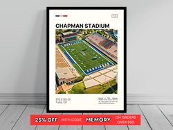 Chapman Stadium Print  Tulsa Golden Hurricane Poster  NCAA Stadium Poster   Oil Painting  Modern Art   Travel Art Print