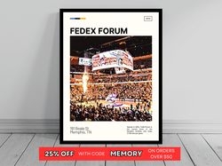 FedEx Forum Print  Memphis Grizzlies Poster  NBA Art  NBA Arena Poster   Oil Painting  Modern Art   Travel Art Print