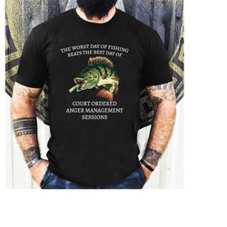 The Worst Day Of Fishing Beats The Best Days Of Anger Management Session Shirt, Fishing, Meme, Oddly Specific T-Shirt