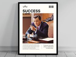 Success Daily Affirmation Leonardo DiCaprio Motivational Poster Modern Art Mental Health Men Manifest Success and Money