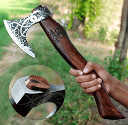 Medieval Axe Viking Axe Hand Forged Axe Men's Gift, camping, hiking