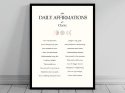 Affirmation Wall Art for Clarity  Self Love Positive Affirmations  Words of Affirmation Poster  Daily Affirmations Print