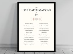 Affirmation Wall Art for Joy  Self Love Positive Affirmations  Words of Affirmation Poster  Daily Affirmations Print  Sp