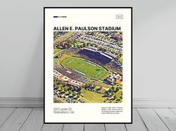 Allen E Paulson Stadium Print  Georgia Southern Eagles Poster  NCAA Stadium Poster   Oil Painting  Modern Art   Travel