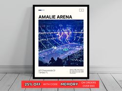 Amalie Arena Print  Tampa Bay Lightning Poster  NHL Art  NHL Arena Poster   Oil Painting  Modern Art   Travel Art Print
