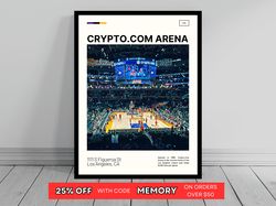 Cryptocom Arena Print  Los Angeles Lakers Poster  NBA Art  NBA Arena Poster   Oil Painting  Modern Art   Travel Print