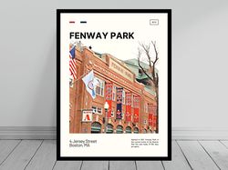 Fenway Park Jersey Street Print  Boston Red Sox Poster  Jersey Street  Red Sox Print   Oil Painting  Modern Art