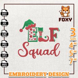 Santa Squad Embroidery Design, Christmas Quotes Embroidery Machine Design, Instant Download