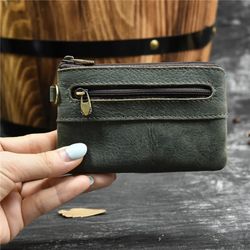 Coin Purse Leather Zipper, Men Coin Purse Leather 8cm, Genuine Leather Coin Purse, Coin Purse For Men Leather, Leather C