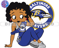 Baltimore Ravens Betty Boop Svg, NFL Svg, Girl Sport Svg, Football Svg Download Digital File 08