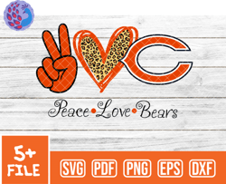 Chicago Bears Svg , Peace Love  NfL Svg, Team Nfl Svg 07