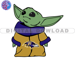 Ravens NFL Baby Yoda Svg, Football Teams Svg, NFL Logo Svg, Baby Yoda Png, Tshirt Design   05