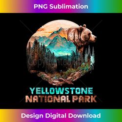 Yellowstone National Park Alaska Grizzly Bear Mountain Hike Tank - Sleek Sublimation PNG Download - Immerse in Creativity with Every Design