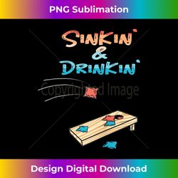 Sinkin' & Drinkin' Retro Summer Gifts Cornhole Tank T - Eco-Friendly Sublimation PNG Download - Ideal for Imaginative Endeavors