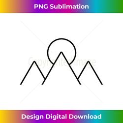 Mountain Nature Minimal Geometric Hiking Camping Hiker - Sublimation-Optimized PNG File - Elevate Your Style with Intricate Details