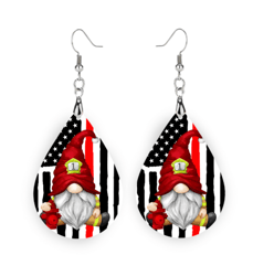 Firefighter Gnome Earrings, Firefighter Gift - Firefighter Earrings- Earrings for Fire Wife, Fire Chief, Fire Station