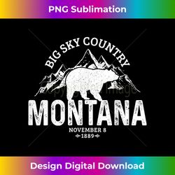 Montana Vintage Grizzly Bear Camping Hiking Souvenir - Luxe Sublimation PNG Download - Ideal for Imaginative Endeavors