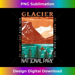 Glacier National Park St. Mary Lake Montana Vinta - Futuristic PNG Sublimation File - Craft with Boldness and Assurance